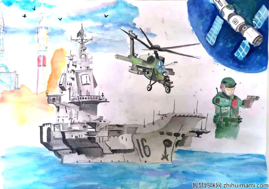 ”庆祝建军95周年“主题儿童画优秀作品展示-图4