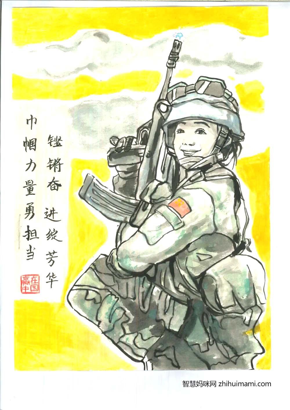 用绘画致敬中国人民解放军 建军节儿童绘画精选-图4