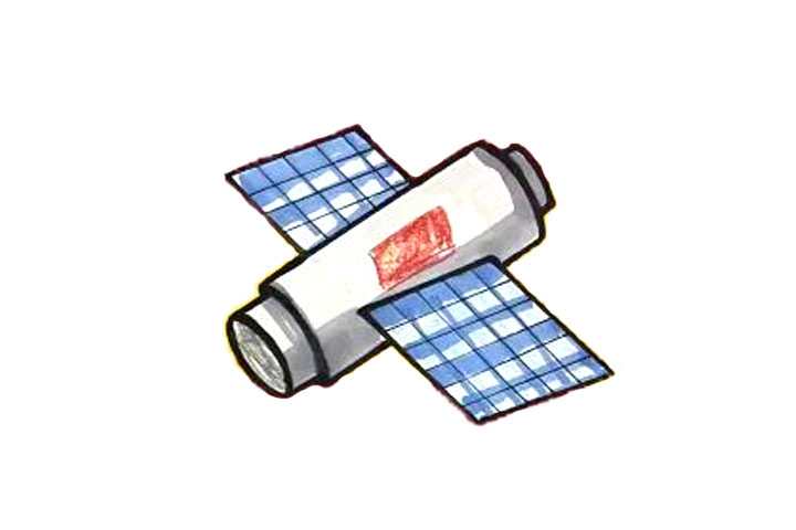 中国的卫星简笔画图片