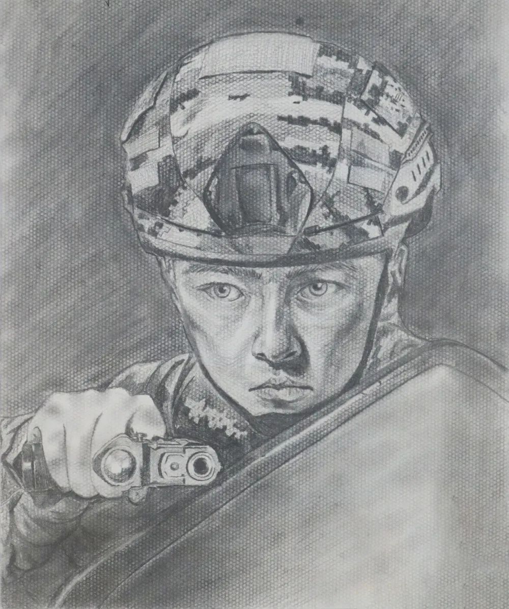 步骤3：作品名称：特警荣光  作者：虞建军