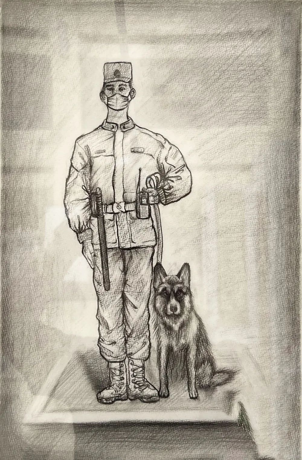 步骤6：作品名称：专注  作者：曹旭航