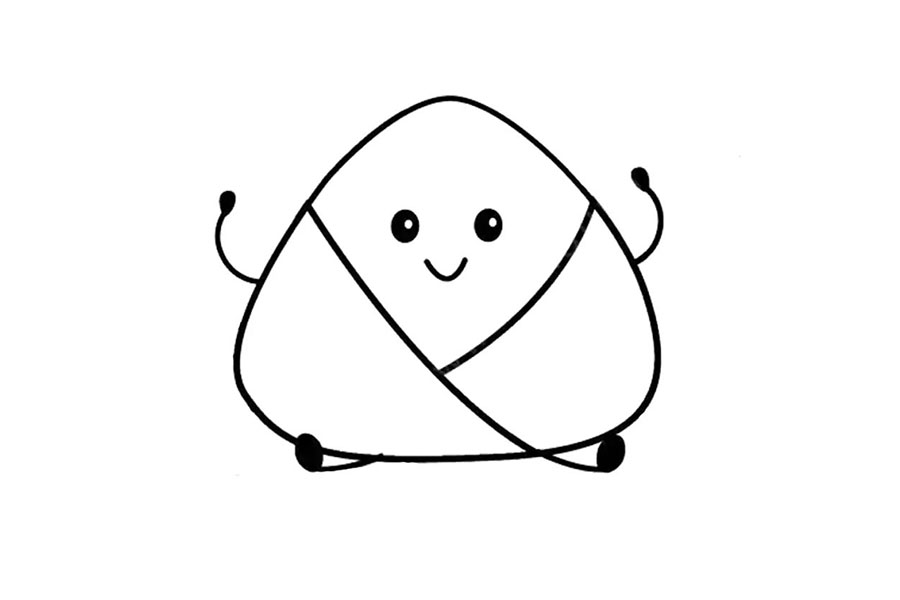 步骤3：给粽子画出胳膊和腿儿。