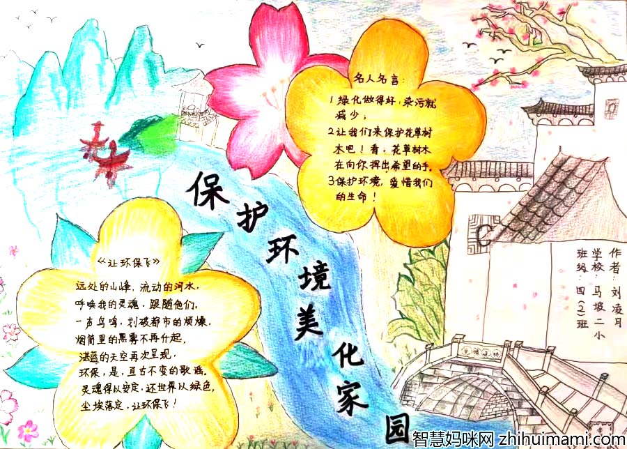 “保护环境美化家园 共建文明城区”手抄报一等奖6张-图5