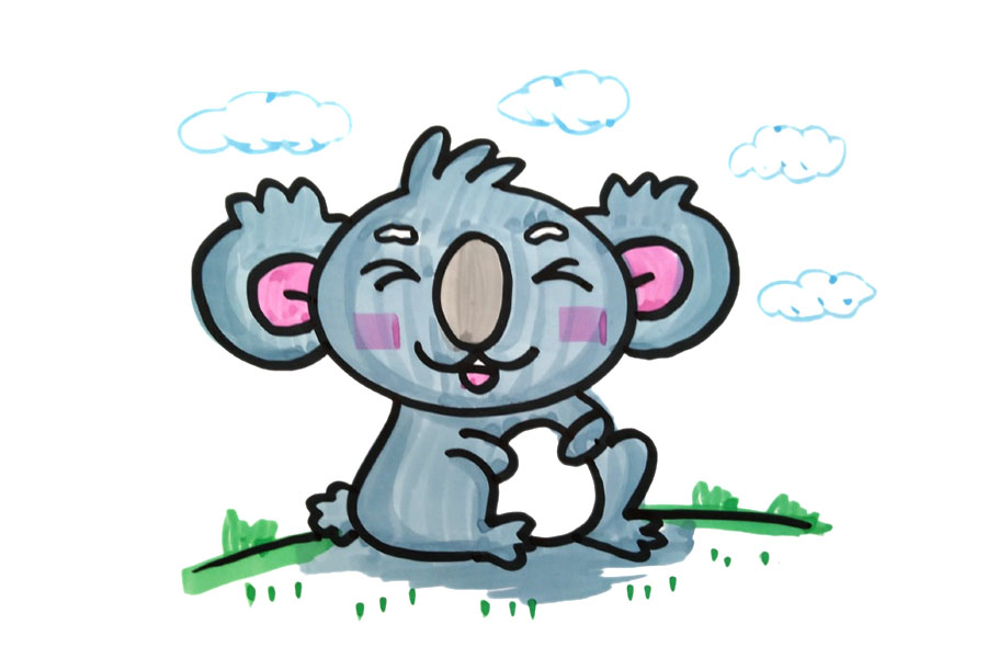 三张可爱考拉简笔画图片-图2