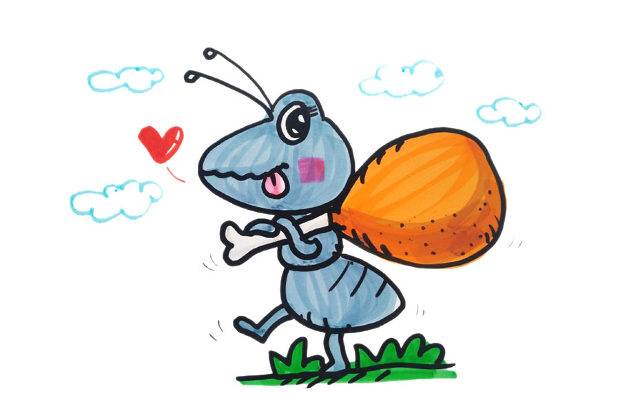 三张卡通蚂蚁简笔画图片-图3