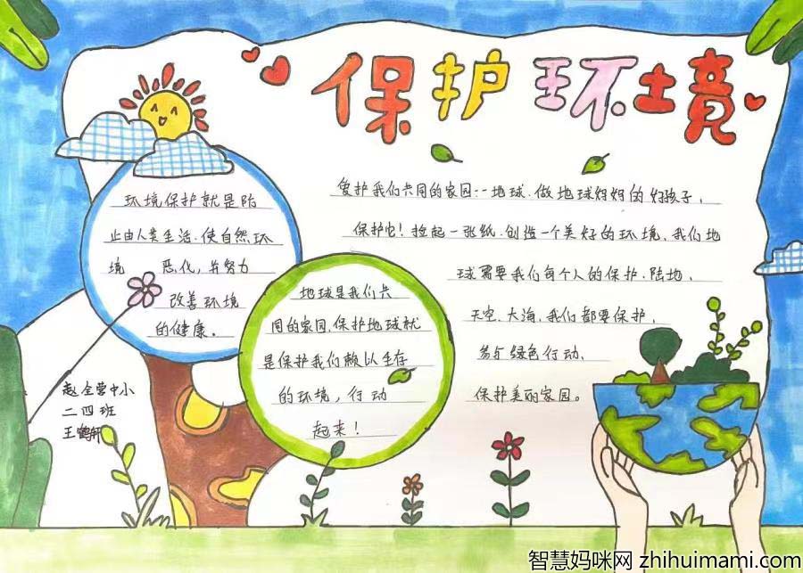 “保护环境 共建生态文明”主题宣传手抄报5张-图2