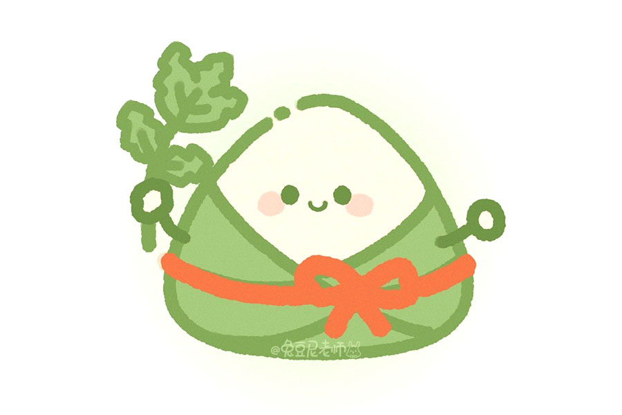 可可爱爱的粽子宝宝简笔画图片