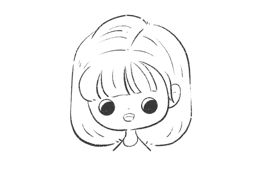 一组可爱的小女孩简笔画头像-图1