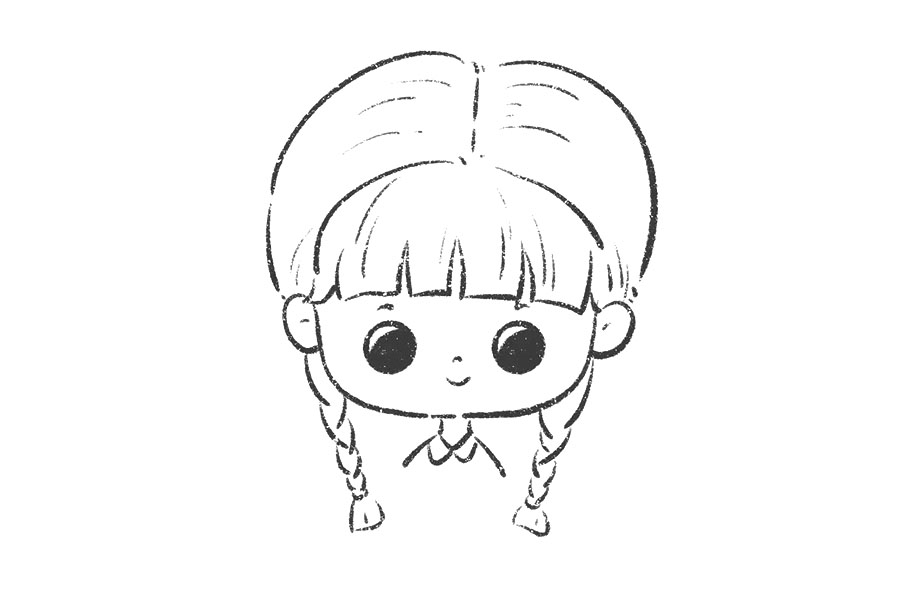 一组可爱的小女孩简笔画头像-图3