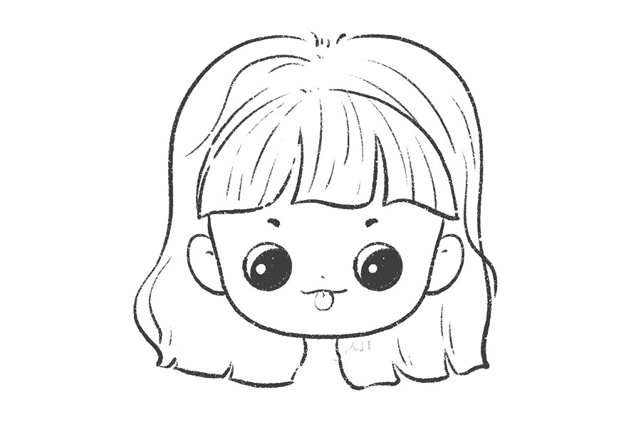 一组可爱的小女孩简笔画头像-图8