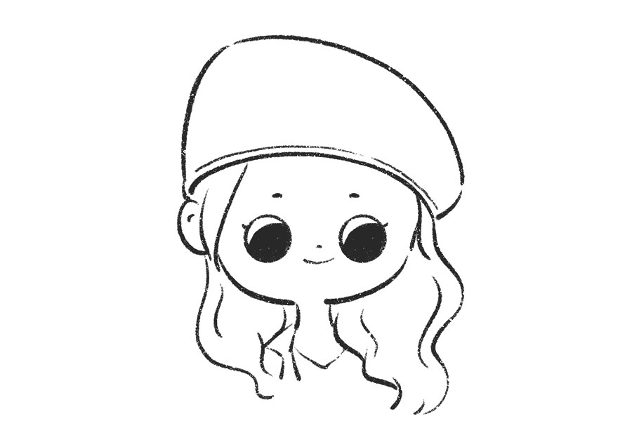 一组可爱的小女孩简笔画头像-图9