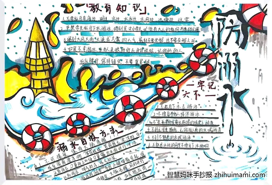 “珍爱生命 预防溺水”主题手抄报获奖作品-图6