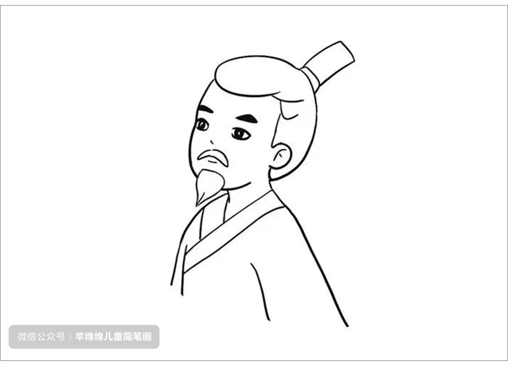 端午安康 端午节屈原简笔画画法步骤-图4