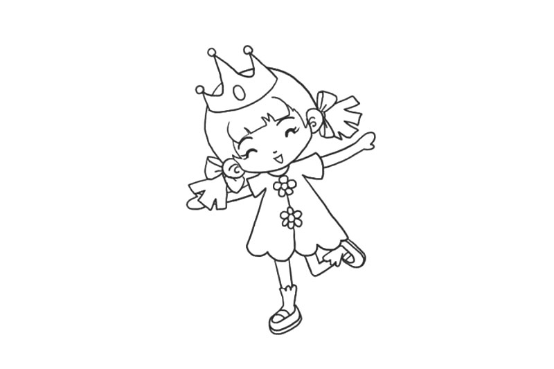 六一儿童节快乐的小公主简笔画-图6