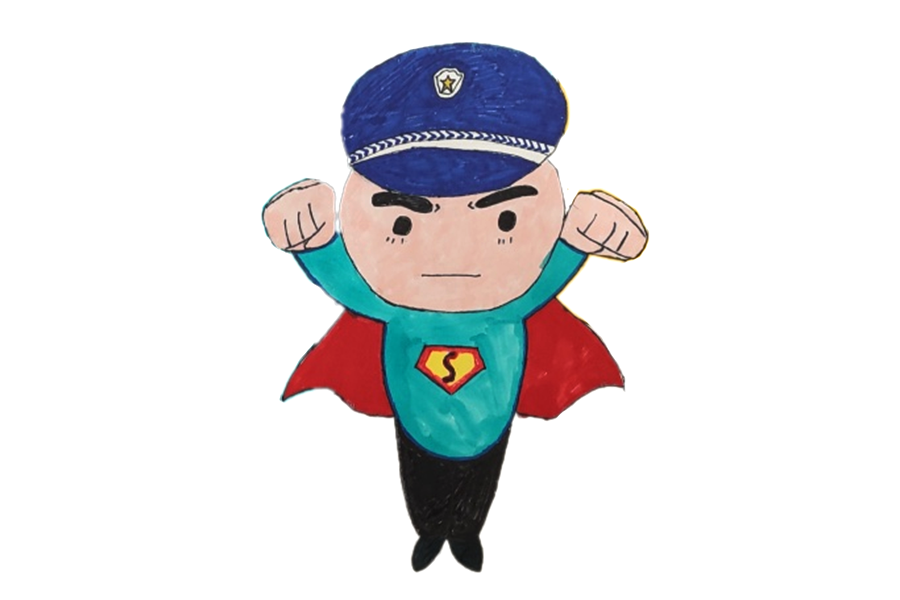 超人警察简笔画图片