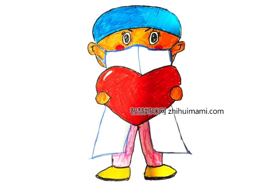 两张爱心医生简笔画图片-图2