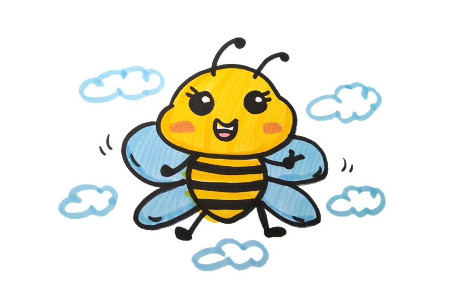 4张勤劳的小蜜蜂简笔画图片-图1