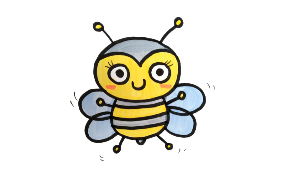 4张勤劳的小蜜蜂简笔画图片-图3