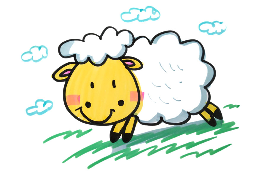 3张可爱的绵羊简笔画图片-图2