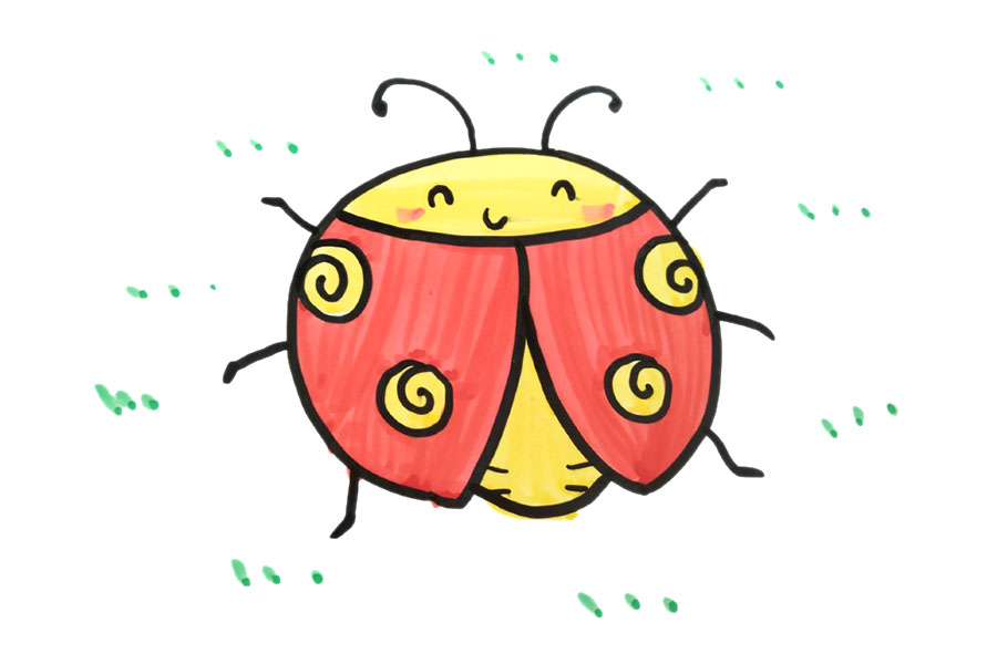 三张简单的七星瓢虫简笔画图片-图1