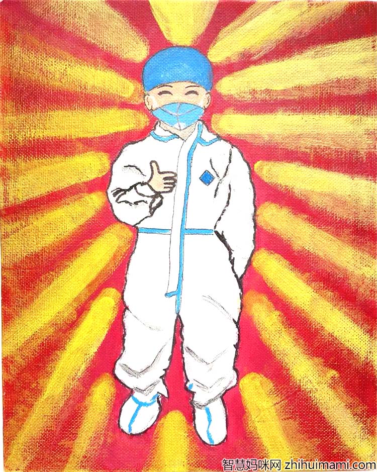 “众志成城 共克时艰”防控疫情主题儿童绘画精选-图5