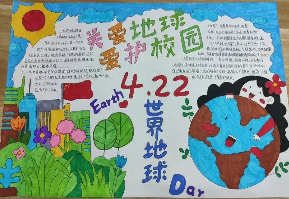 非常漂亮的小学生保护环境爱护校园手抄报-图3