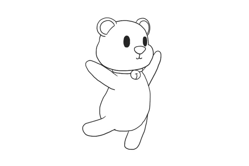 小熊和气球 节日简笔画绘画素材-图5