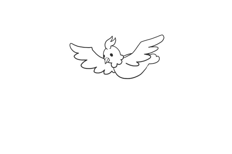 六一儿童节绘画素材 钓着小花的小鸟简笔画-图3