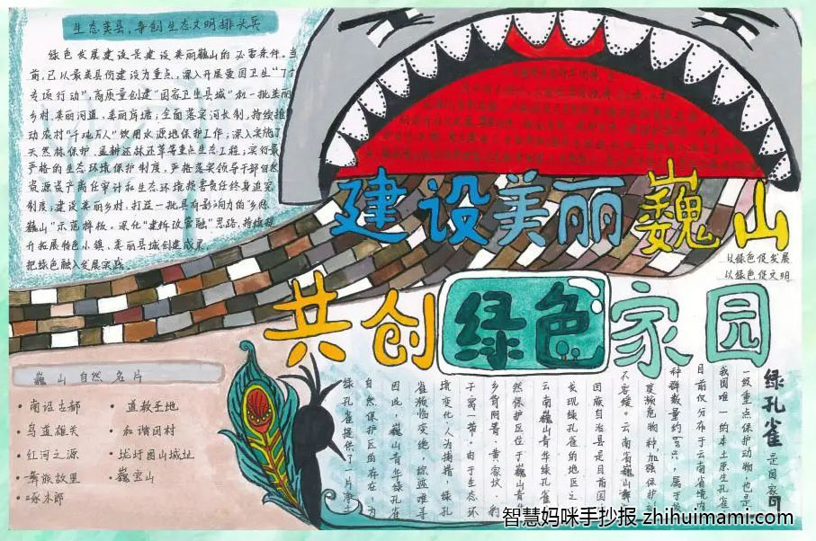 保护自然生态主题手抄报一等奖（8张）-图6