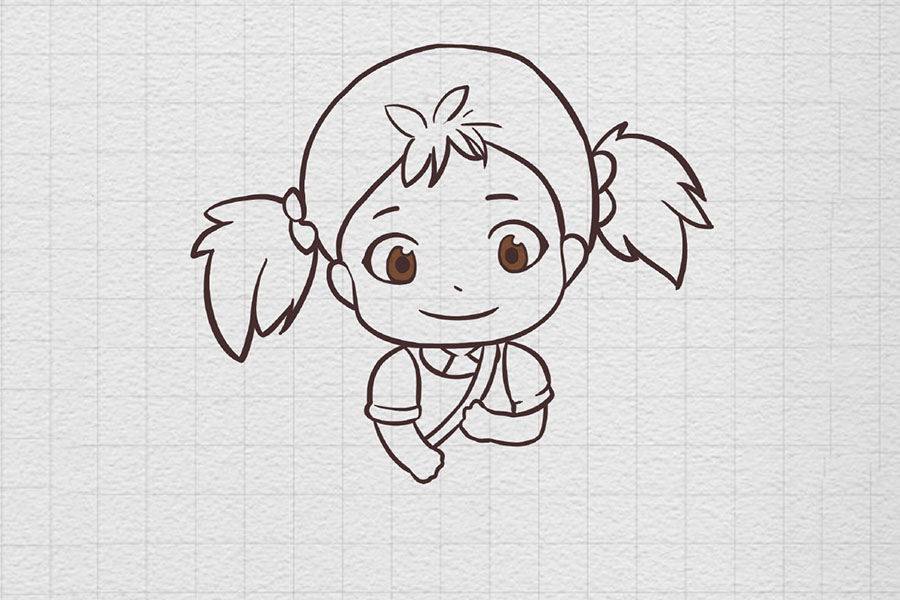 可爱小女孩简笔画画法步骤-图5