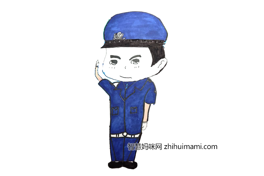 三张卡通警察简笔画图片-图2