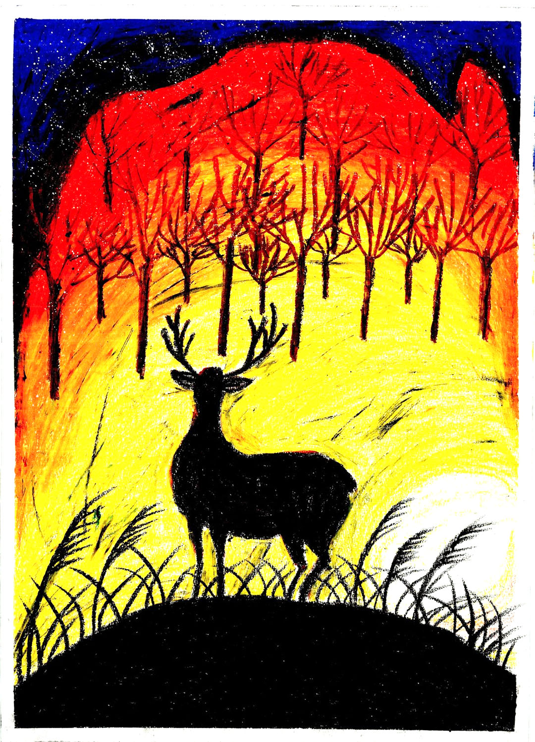 步骤6：落日星空