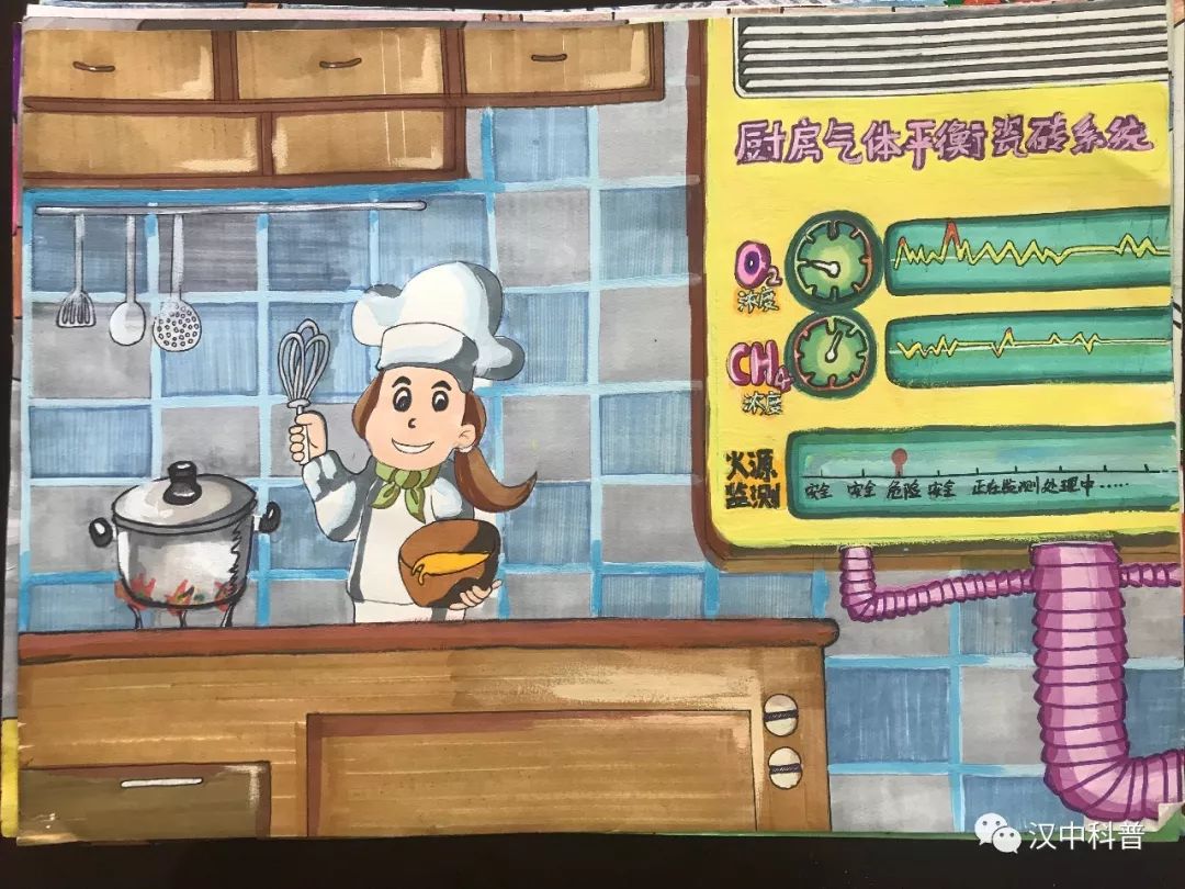 9张创意小学生科学幻想画获奖作品-图1
