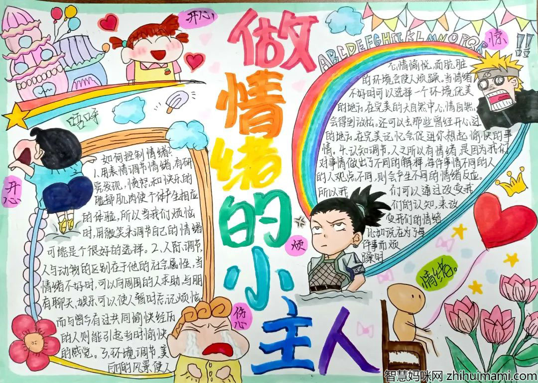 5张关于做情绪的小主人手抄报-图3