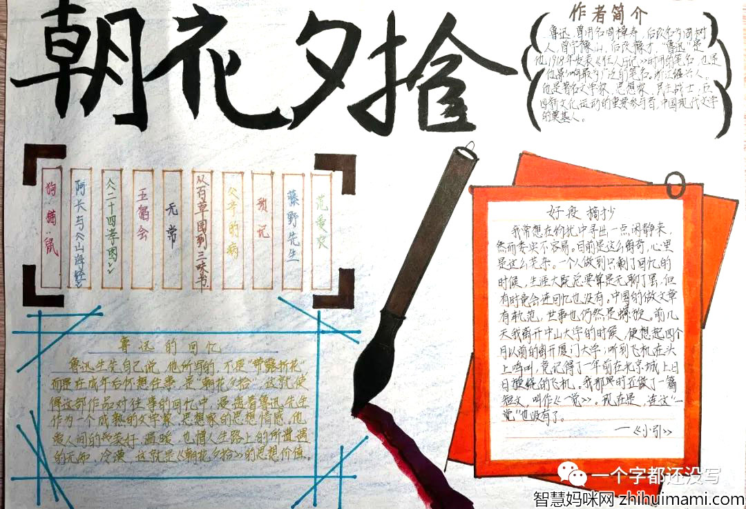 关于朝花夕拾的手抄报画法-图2