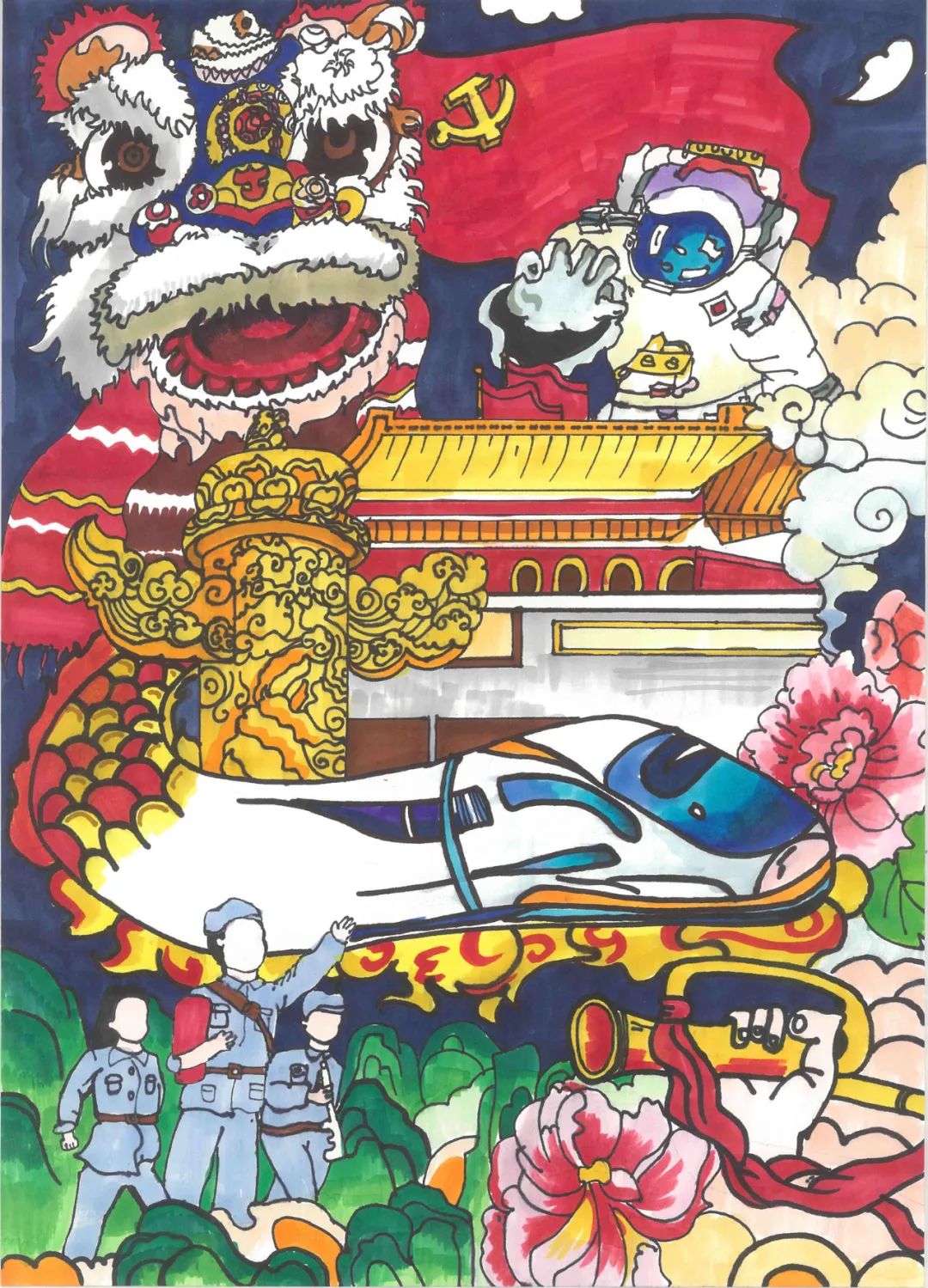 2022童心向党，快乐成长！六一儿童节儿童画作品-图4
