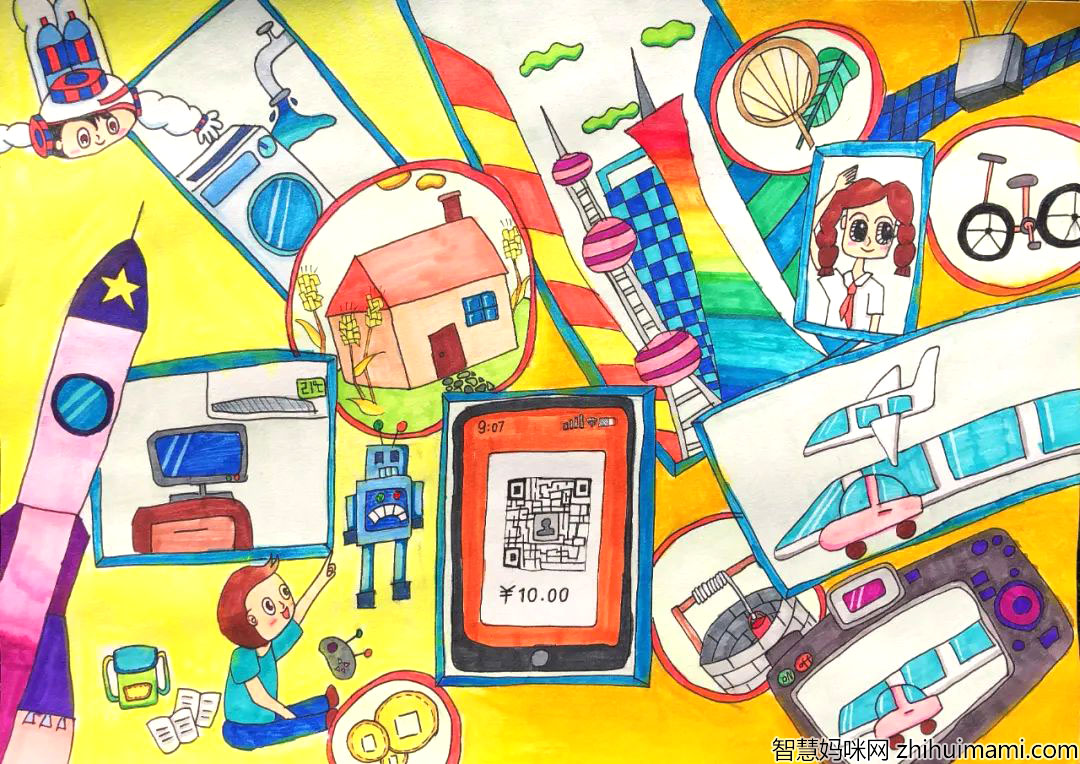 7张小学“美丽中国”儿童绘画简单漂亮-图3