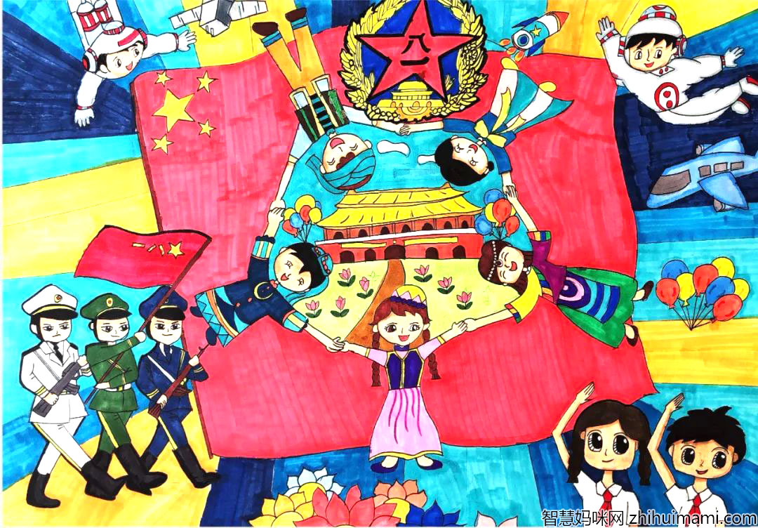 7张小学“美丽中国”儿童绘画简单漂亮-图4