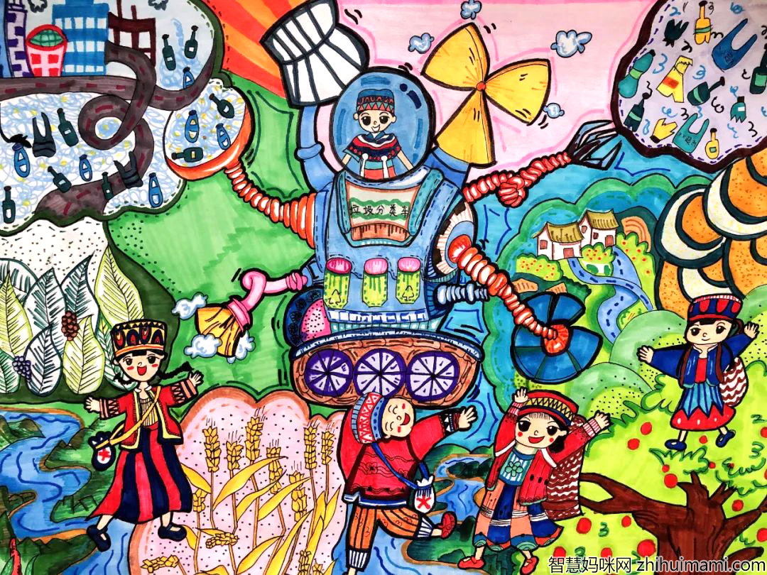 7张小学“美丽中国”儿童绘画简单漂亮-图5