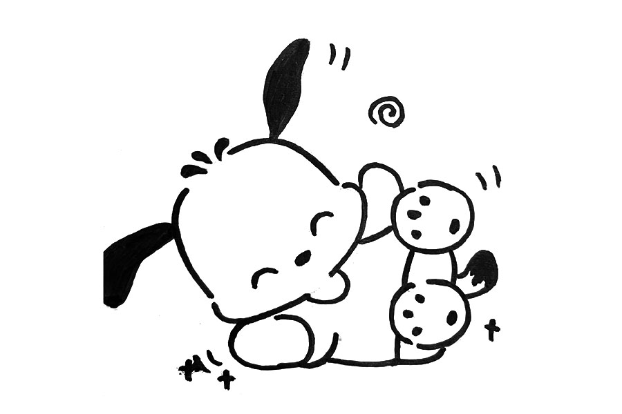 10张简单又可爱的小狗简笔画图片-图5