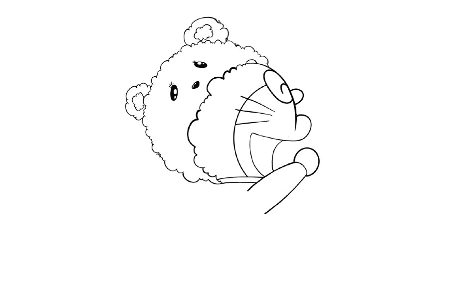 一步一步学画可爱的哆啦A梦简笔画-图4