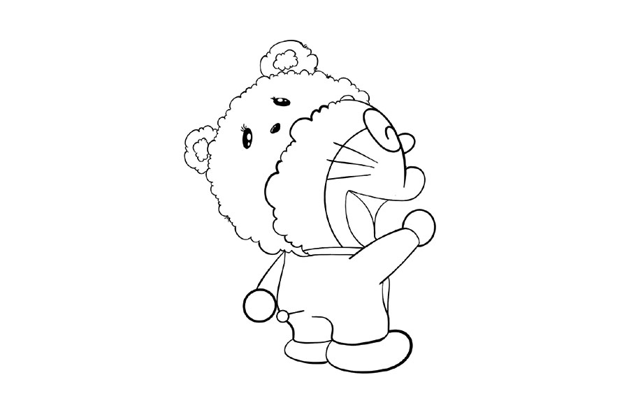 一步一步学画可爱的哆啦A梦简笔画-图5