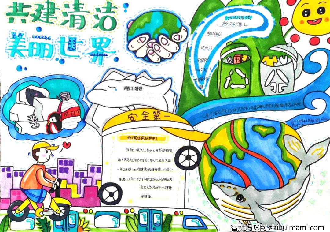 6.5环境日“共建清洁美丽世界”手抄报5张-图4