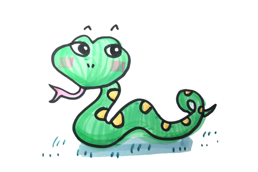 三张小蛇简笔画图片简单又可爱-图3