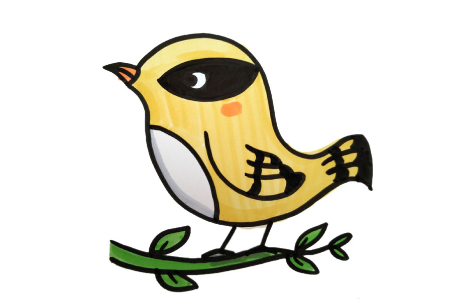 4张漂亮的小鸟简笔画图片-图3