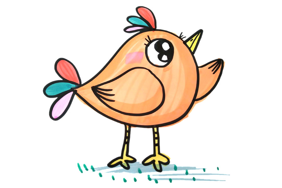 4张漂亮的小鸟简笔画图片-图4