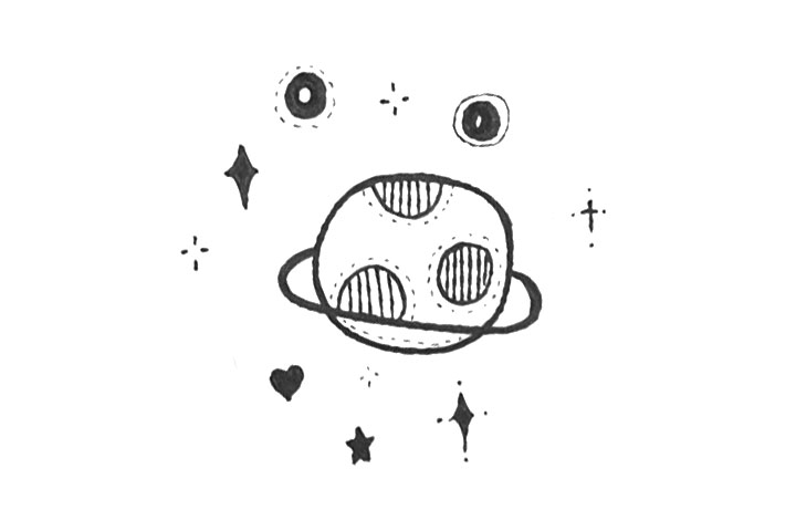 可爱星球简笔画图片-图4