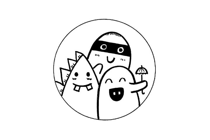 一组怪兽简笔画图片开心又可爱-图6