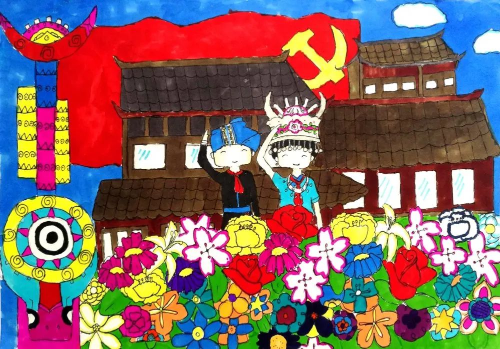 建党101周年儿童绘画精选作品-图3