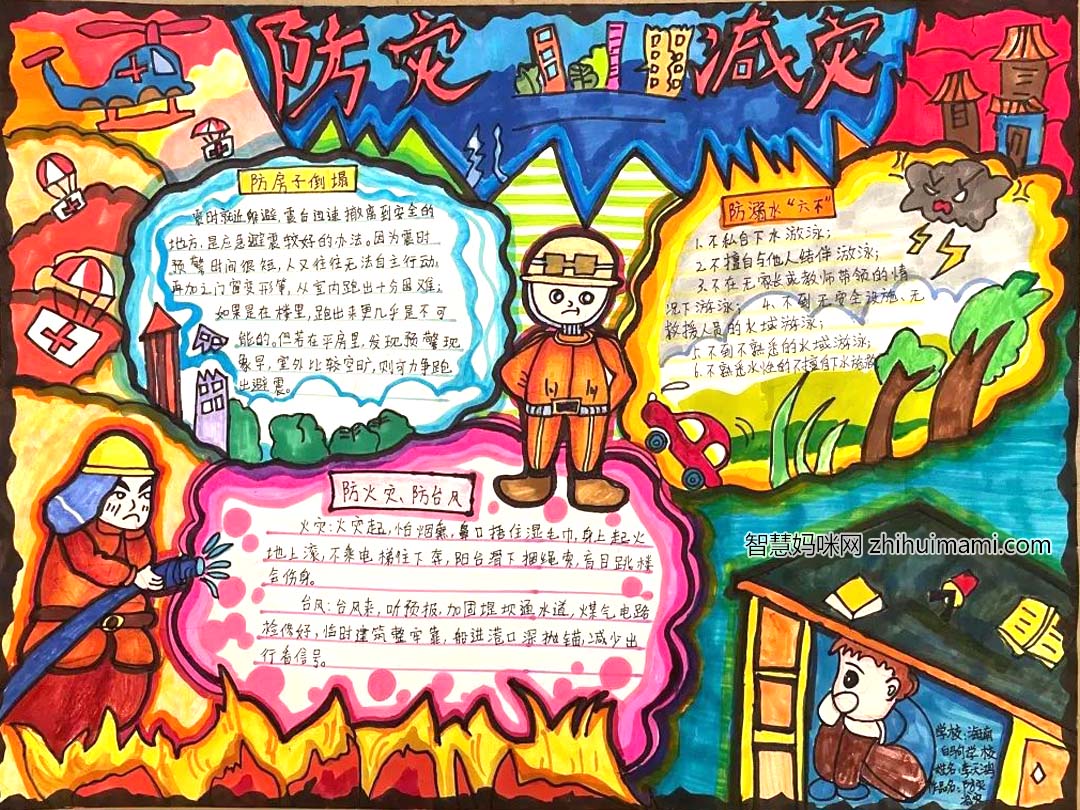  5张防灾减灾手抄报简单又漂亮-图1